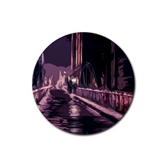 Texture Abstract Background City Rubber Round Coaster (4 pack) 