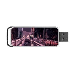 Texture Abstract Background City Portable USB Flash (One Side)