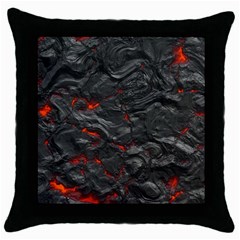 Rock Volcanic Hot Lava Burn Boil Throw Pillow Case (black) by Nexatart