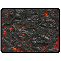 Rock Volcanic Hot Lava Burn Boil Fleece Blanket (large)  by Nexatart