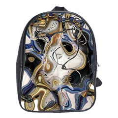 Time Abstract Dali Symbol Warp School Bag (large) by Nexatart