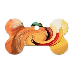 Spiral Abstract Colorful Edited Dog Tag Bone (one Side) by Nexatart