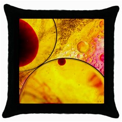 Abstract Water Oil Macro Throw Pillow Case (black) by Nexatart