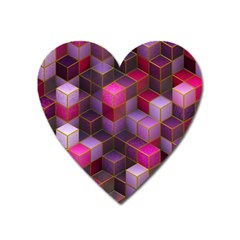 Cube Surface Texture Background Heart Magnet