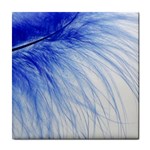 Feather Blue Colored Tile Coasters Front