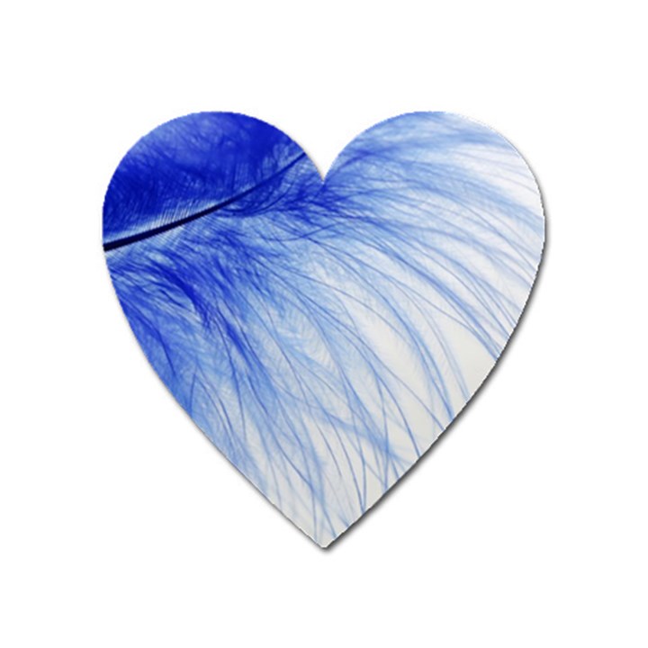 Feather Blue Colored Heart Magnet