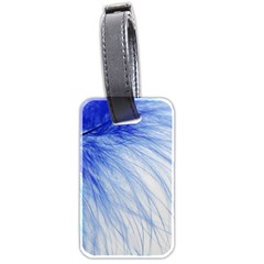 Feather Blue Colored Luggage Tags (two Sides) by Nexatart