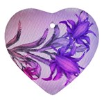 Flowers Flower Purple Flower Heart Ornament (Two Sides) Front