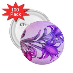 Flowers Flower Purple Flower 2 25  Buttons (100 Pack)  by Nexatart