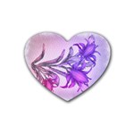 Flowers Flower Purple Flower Rubber Coaster (Heart)  Front