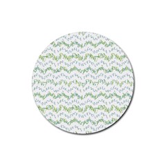 Wavy Linear Seamless Pattern Design  Rubber Coaster (round)  by dflcprints