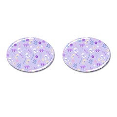 Violet,lavender,cute,floral,pink,purple,pattern,girly,modern,trendy Cufflinks (oval) by NouveauDesign