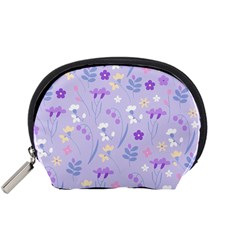 Violet,lavender,cute,floral,pink,purple,pattern,girly,modern,trendy Accessory Pouches (small)  by NouveauDesign