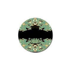 Black,green,gold,art Nouveau,floral,pattern Golf Ball Marker (10 Pack) by NouveauDesign