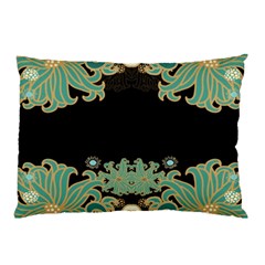 Black,green,gold,art Nouveau,floral,pattern Pillow Case (two Sides) by NouveauDesign