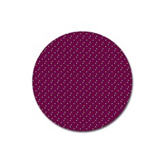 Pink Flowers Magenta Magnet 3  (round)