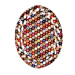 Mosaic Pattern Quilt Pattern Ornament (oval Filigree) by paulaoliveiradesign