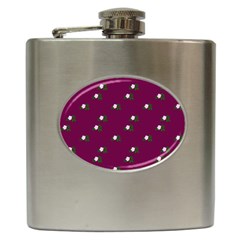 Pink Flowers Magenta Big Hip Flask (6 Oz)