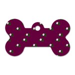 Pink Flowers Magenta Big Dog Tag Bone (Two Sides) Front