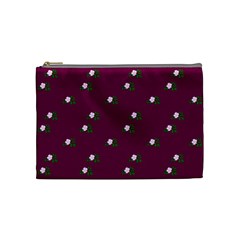 Pink Flowers Magenta Big Cosmetic Bag (medium)  by snowwhitegirl