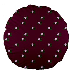 Pink Flowers Magenta Big Large 18  Premium Flano Round Cushions