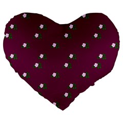 Pink Flowers Magenta Big Large 19  Premium Flano Heart Shape Cushions by snowwhitegirl