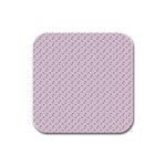 Pink Flowers Pink Rubber Square Coaster (4 pack)  Front