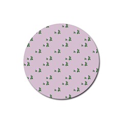 Pink Flowers Pink Big Rubber Coaster (round) 