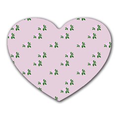 Pink Flowers Pink Big Heart Mousepads