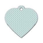 Pink Flowers Blue Dog Tag Heart (Two Sides) Back