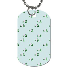 Pink Flowers Blue Big Dog Tag (two Sides)