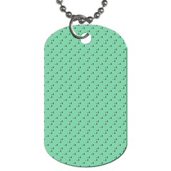 Pink Flowers Green Dog Tag (two Sides) by snowwhitegirl