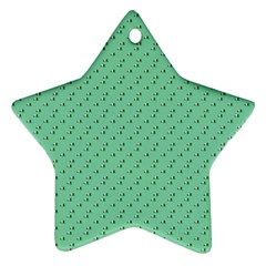 Pink Flowers Green Star Ornament (two Sides)