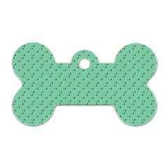 Pink Flowers Green Dog Tag Bone (one Side) by snowwhitegirl