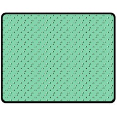 Pink Flowers Green Double Sided Fleece Blanket (medium)  by snowwhitegirl