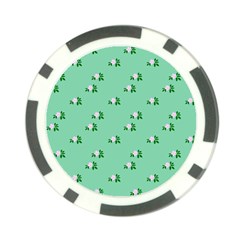 Pink Flowers Green Big Poker Chip Card Guard (10 Pack) by snowwhitegirl