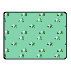 Pink Flowers Green Big Fleece Blanket (small) by snowwhitegirl