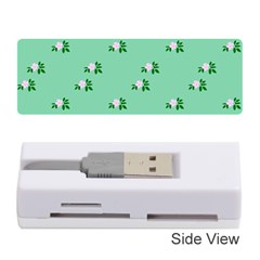 Pink Flowers Green Big Memory Card Reader (stick)  by snowwhitegirl