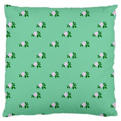 Pink Flowers Green Big Large Cushion Case (one Side) by snowwhitegirl