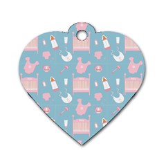 Baby Pattern Dog Tag Heart (one Side) by snowwhitegirl