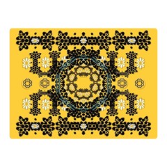 Ornate Circulate Is Festive In A Flower Wreath Decorative Double Sided Flano Blanket (mini)  by pepitasart