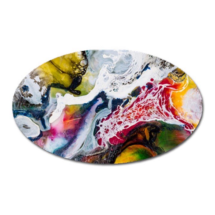 Abstract Art Detail Painting Oval Magnet