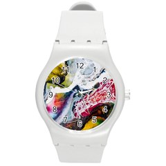 Abstract Art Detail Painting Round Plastic Sport Watch (m) by Nexatart