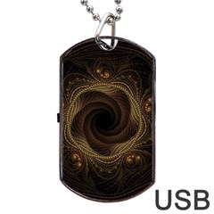 Beads Fractal Abstract Pattern Dog Tag Usb Flash (one Side) by Nexatart