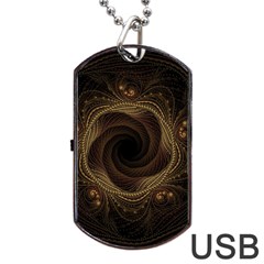 Beads Fractal Abstract Pattern Dog Tag Usb Flash (two Sides) by Nexatart