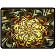 Fractal Flower Petals Gold Double Sided Fleece Blanket (large)  by Nexatart