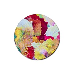 Art Detail Abstract Painting Wax Rubber Round Coaster (4 pack) 