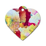 Art Detail Abstract Painting Wax Dog Tag Heart (Two Sides) Back