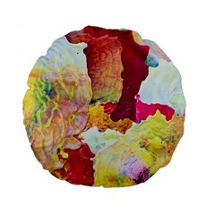 Art Detail Abstract Painting Wax Standard 15  Premium Round Cushions