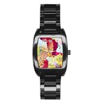 Art Detail Abstract Painting Wax Stainless Steel Barrel Watch Front